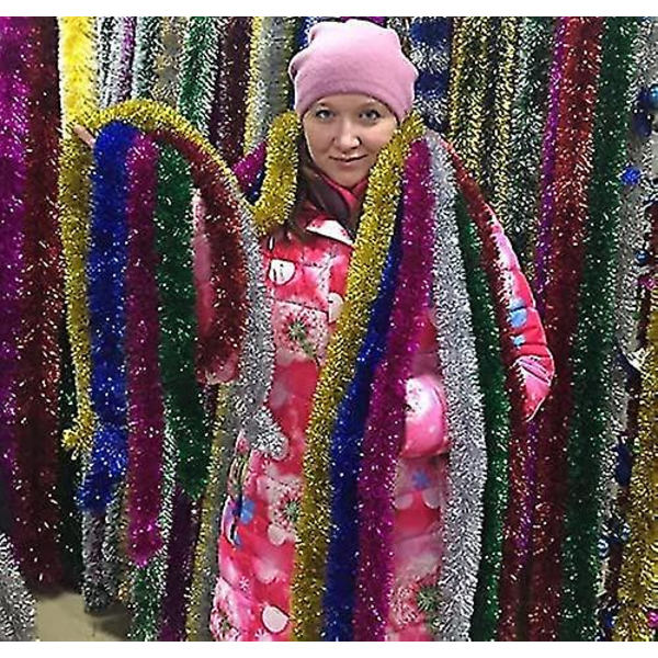 Rød Julepynt Tinsel 2,3 Meter Juletræ Dekorationer