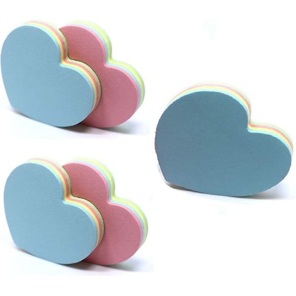 Sjove Hjerteformede Sticky Notes - 100 Ark Blokke Sticky Notes