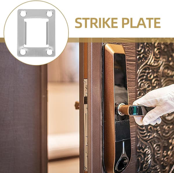 6 stk. dørslagplater i rustfritt stål, store firkantede deadbolt-deksler 22 mm
