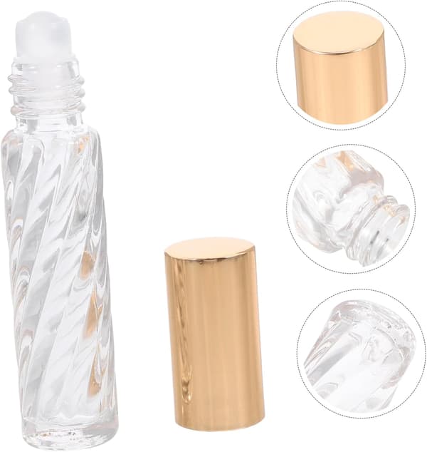 5 st 5 ml tomma glasflaskor med roll-on för eteriska oljor och parfym