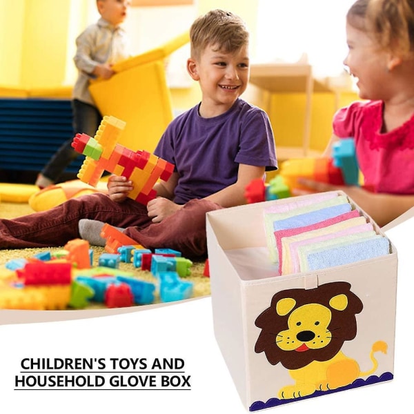 Legetøjsopbevaringsboks - Opbevaringsboks til børn - Foldbar terning - Familiepindsvin