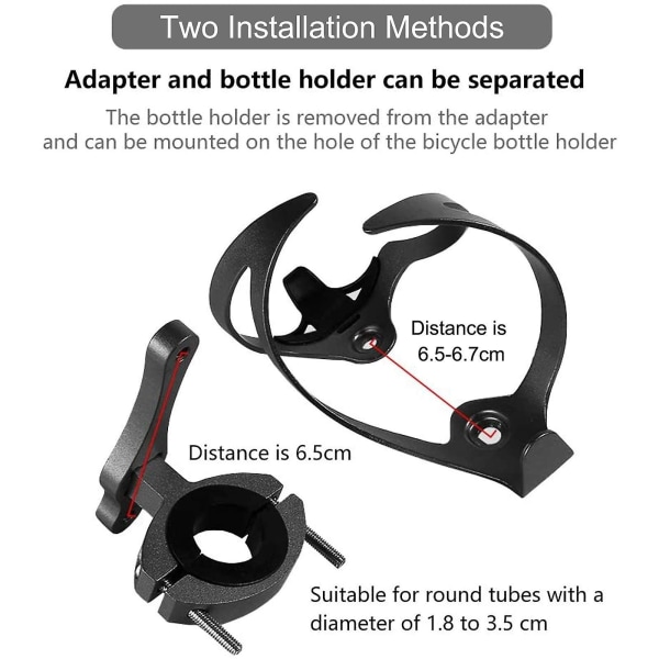 Cykel Flaskeholder Med Flaskeholder Adapter, Justerbar Aluminium Alloy Cykel Flaskeholder