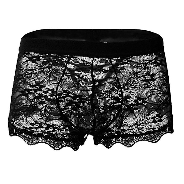 Miesten alusvaatteet, pitsi, läpinäkyvä verkko, matala vyötärö, boyshort - yuhao