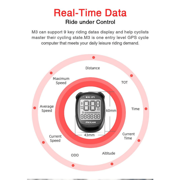 Mini Gps Cykelcomputer, Gps Speedometer, Trådløs Cykelcomputer Cykel Kilometertæller Cykel Speedometer