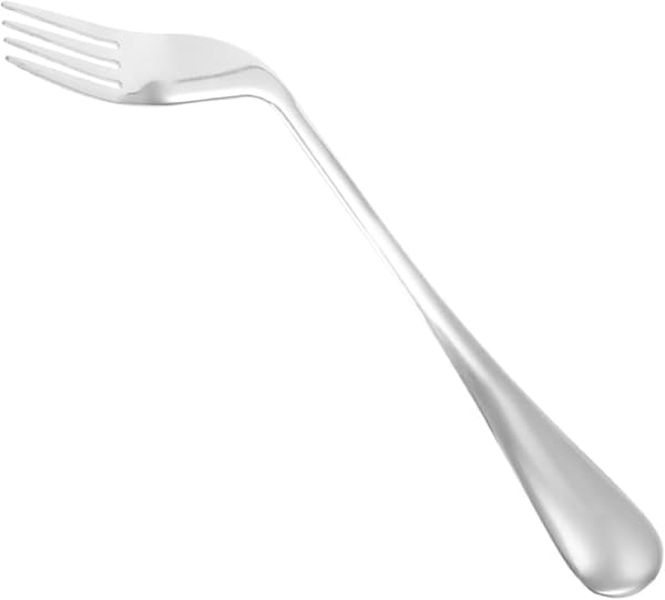 2 stk lette ergonomiske gafler for gutter og jenter i rustfritt stål, vinklet spising