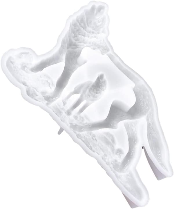 3D Varg Silikonform för Harts Hantverk Flexibel DIY Epoxiharts Vargformad Form