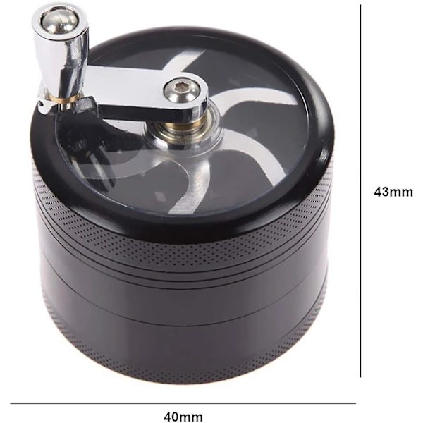 Pollen Grinder Håndsveiv Kvern Knuser Sink Legering