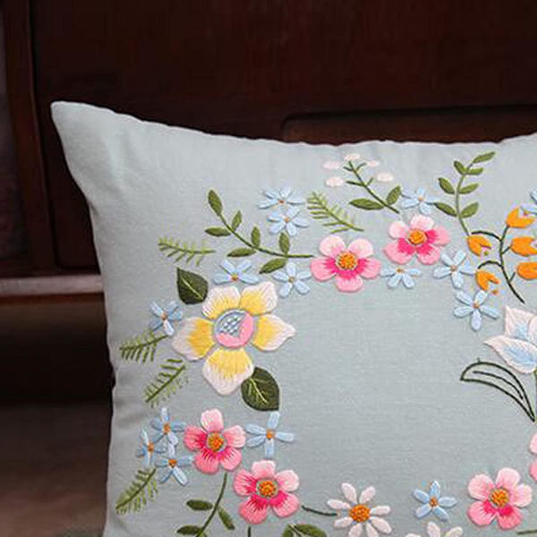 Kirjonta Tyynynpäällinen Tynynpäällinen Ristinommel Paketti Aloittelijoille (Vaaleansininen)