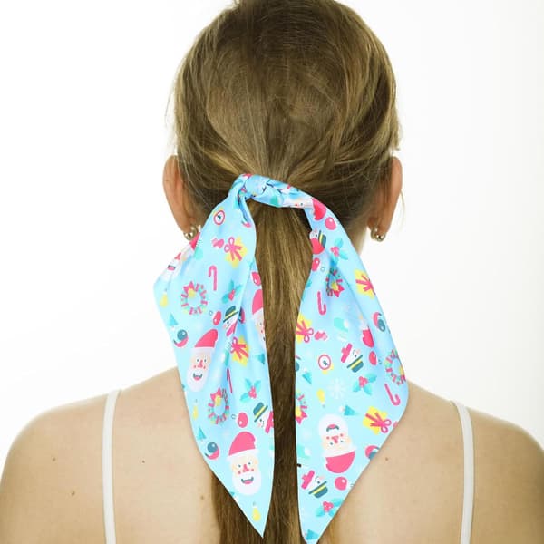 6 stk julebånd Scrunchy med lang hale Hårbånd Elastiske Hestehaleholdere Hår Scrunchy Elastikker til julefester