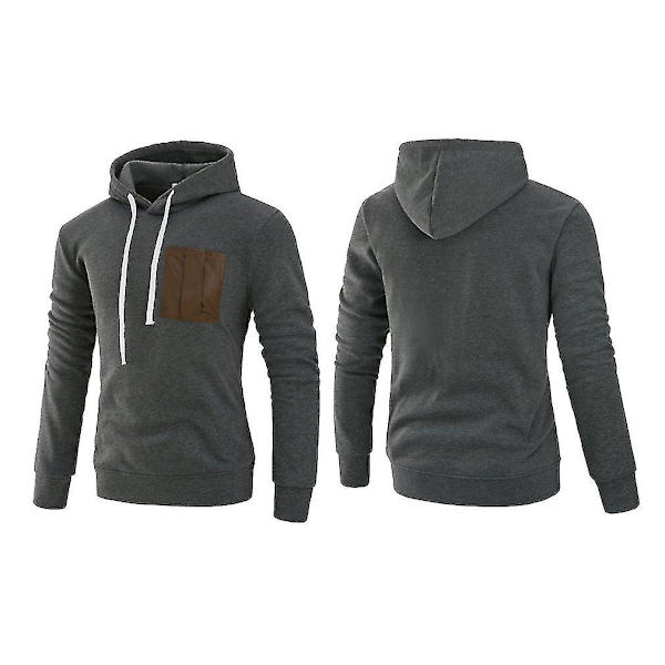 Hettegenser med lange ermer for menn, Patchwork