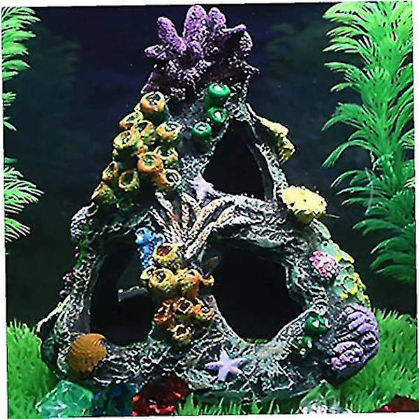 Akvarium Klippehave Korallandskab Guldfisk Tank Ly