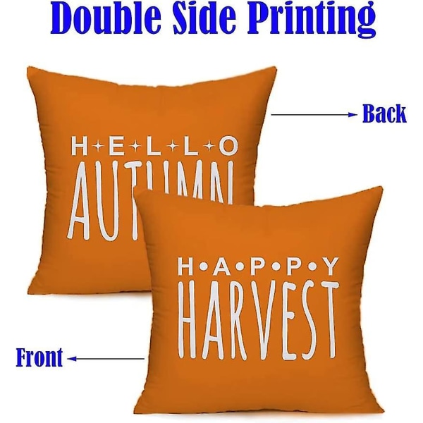 Set med 2 Höst Kuddfodral 18x18. Hej Höst Glad Skörd Bondgård Orange
