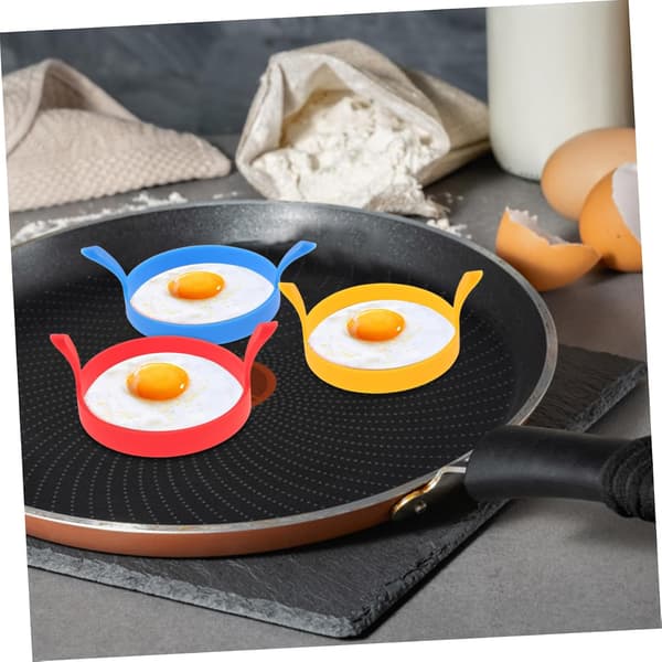 8 stk silikon eggeringer, non-stick stekte eggformer, omelettringer