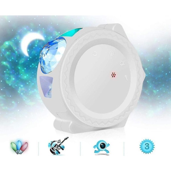 Farverig Stjernehimmel Galaxy Projektorlampe EU Plug White