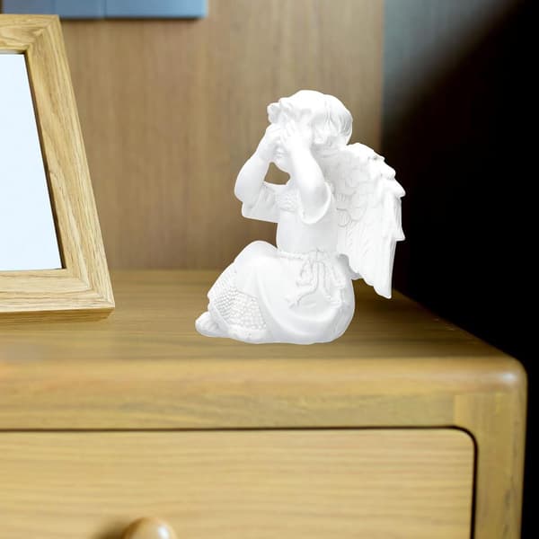 3 stk. gipsengelstatuesett for skrivebordsdekor og husholdningsbruk
