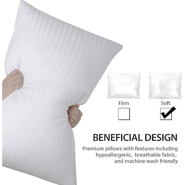 Beckham Hotel Collection Kuddar för Sovning - Queen Size, Set om 2 - Kyl, Lyxig Gelkudde för Rygg, Mage eller Sidosovare