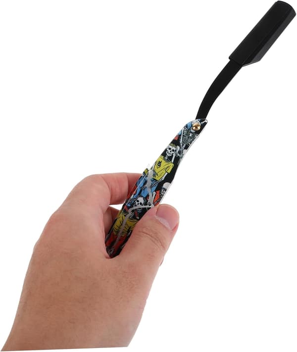 Barberknivsett med utskiftbart blad i rustfritt stål, klassisk manuell skjegg