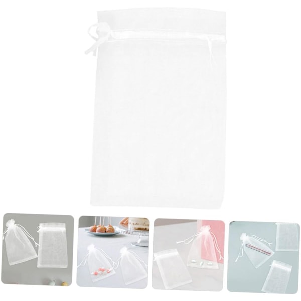 50 stk. Smykke Gavepose Snøre Organza Mesh Mini Poser Små Duftposer
