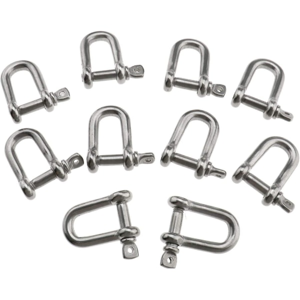 Klätterrepsspänne U-formad D-ring Bow Release Set (silver) (10st)