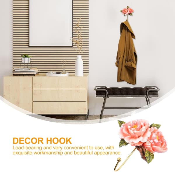Kleskrok i europeisk stil, harpiks, preget blomsterform, veggmontering, elegant dekorativ
