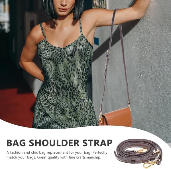 Justerbar Axelrem i Läder 1,2 cm Bredd Kaffefärgad Crossbody Ersättningsrem