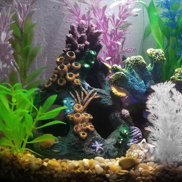 Akvarium Koraldekorationssten Bjerg Hule Ornamenter Til Kampfisk