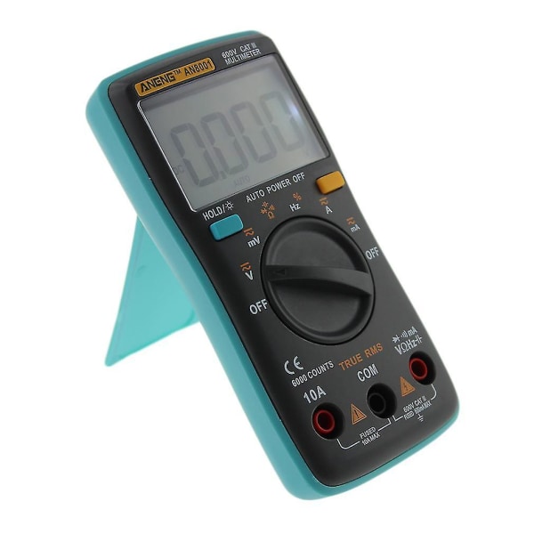 Digital Multimeter AC/DC Amperemeter Voltmeter Bærbar