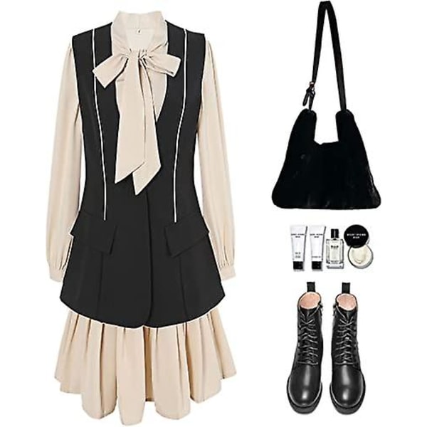 Plys Skuldertaske Blød Fluffy Tote Taske Kunstig Pels Crossbody Taske Justerbar Skulderrem Sort