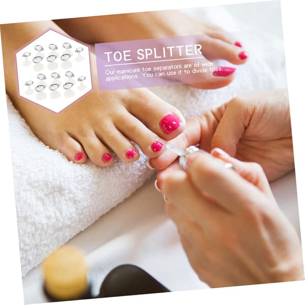 16 stk. Kvalitets silikone tåskillere tåafstandsstykker til manicure separator