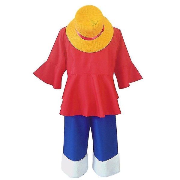 Voksne D. Luffy Pirate stråhatter Piratkostymesett Fancy Up Outfit-sett S