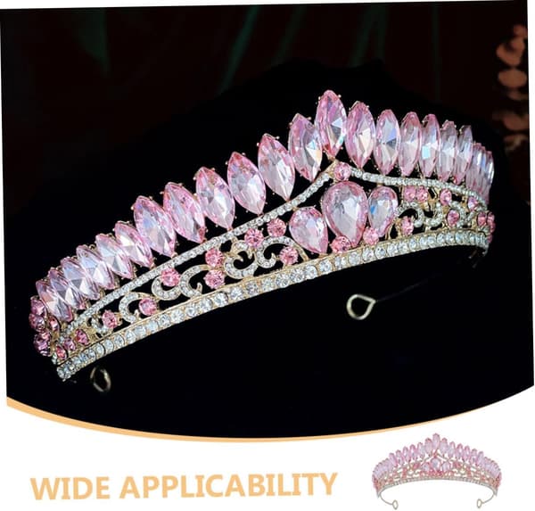 Brude Rhinestone Krone Pandebånd til Kvinder Elegante Bryllupstilbehør
