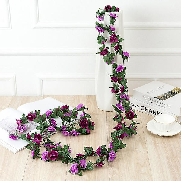 8 Stykker 45 Hodekrans Kunstig Rose Vine Kunstig Blomst Hengende Rose Efeu Hjem Hotell Kontor