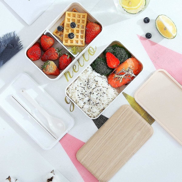 Lunchbox för barn Bento Box 800ml Dubbellager Rosa