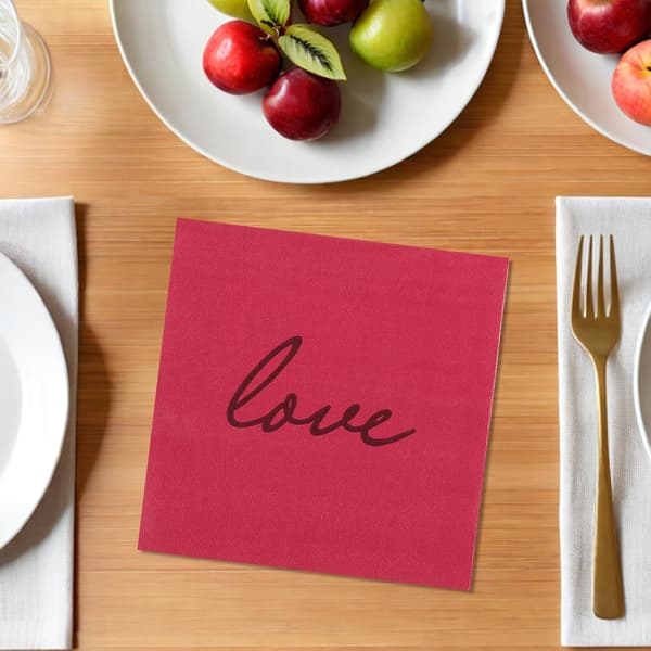 80 stk. Valentinsdag Papirservietter Engangs Lunsj Middagsservietter