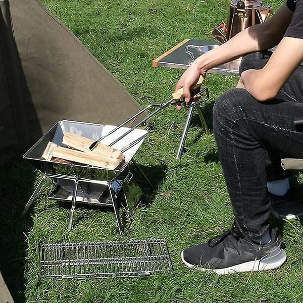 BBQ Kolgrill Tång Brännande Eld Tång Kol Tång Kol Eld Tång Andnäbb Solid Trä Kol Tång