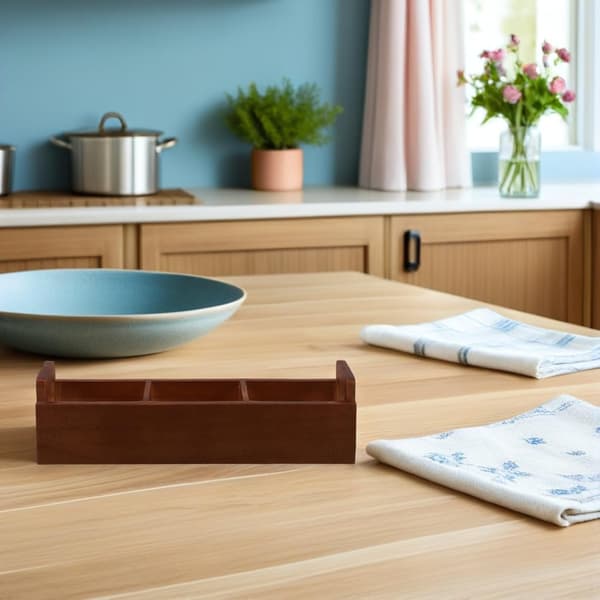 Te-pose Organizer Boks Kaffe Te Organizer Stor Kapacitet Træ Opbevaringsboks