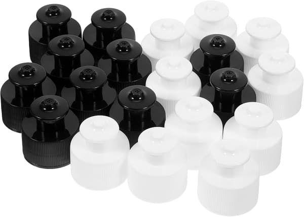 20 st 28 mm Push Pull Flasklock Plast Dispenseringsflasklock Läckagesäkra Ersättningslock Lämpliga
