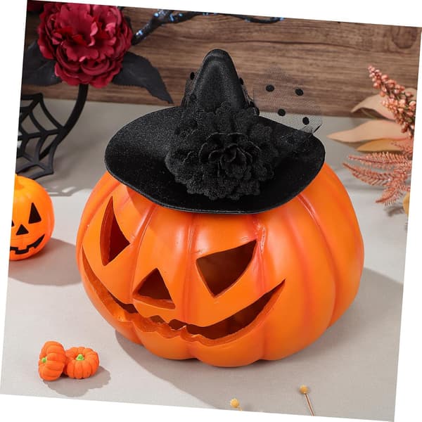 Miniatyr nettingheksehue for Halloween Cosplay Lite festhodeplagg tilbehør