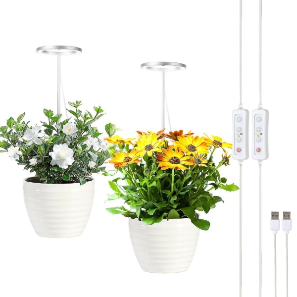 Plant Grow Light LED Full Spectrum Innendørs Justerbar 2 Pack