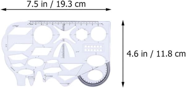 8 st geometrisk linjal ritmallar set multifunktionell arkitektskala linjal tekniska ritmaterial