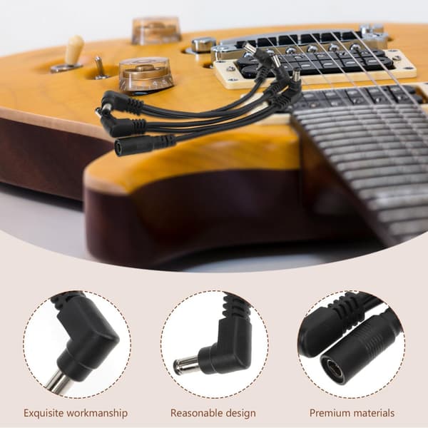Bärbar instrumenteffektströmkabel för gitarrer och musikinstrument