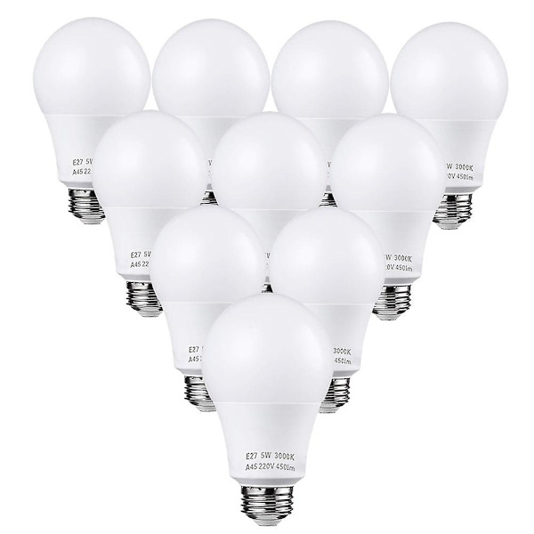 10 stk 5W LED-pærer 50W Halogen Ekvivalent Ingen Flimmer E26 E27