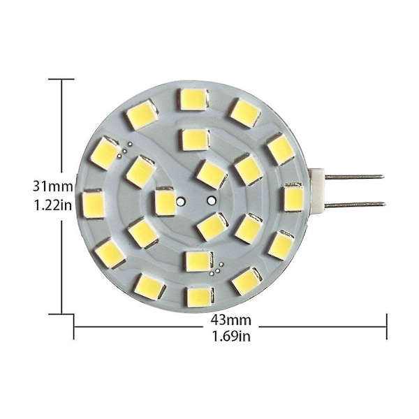 10 stk 2W G4 LED-skive Bi-pin Lys 200lm 21 LED SMD2835 Halogen Puck