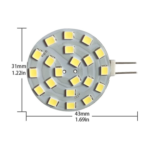 10 stk 2W G4 LED-skive Bi-pin lyspære 200lm SMD2835