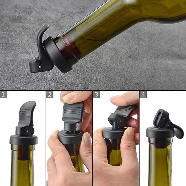 Vakuum vinflaskeprop 6 stk. Farverig flaskeprop Glasflaskeprop Drikkeflaskeprop