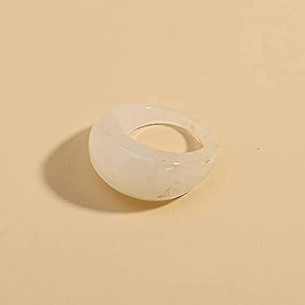 12 st färgglada ringar i resin och akryl - Chunky, trendiga smycken