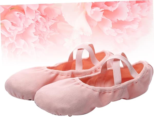 Balletsko til voksne balletdansesko Elastikbåndsål til yoga og gymnastik Pink