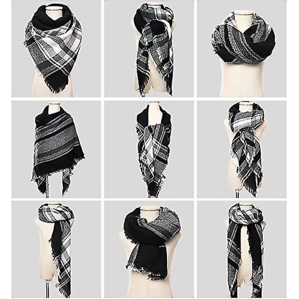 Höst Scarfs för Kvinnor, Pläd Scarfs Sjal och Wraps, Höst Vinter Varma Scarf