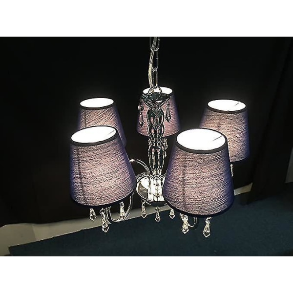 Sett med 6 Clip lampeskjermer for Candle Crystal Chandelier Blue