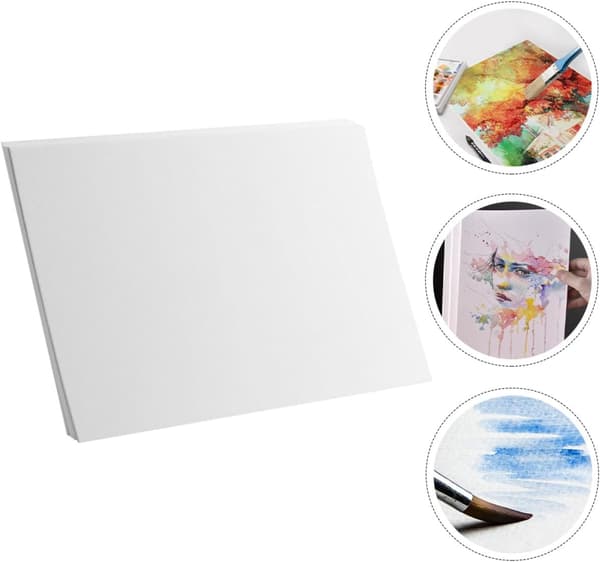 20 ark 300 gsm kallpressat akvarellpapper, fin textur ritpapper